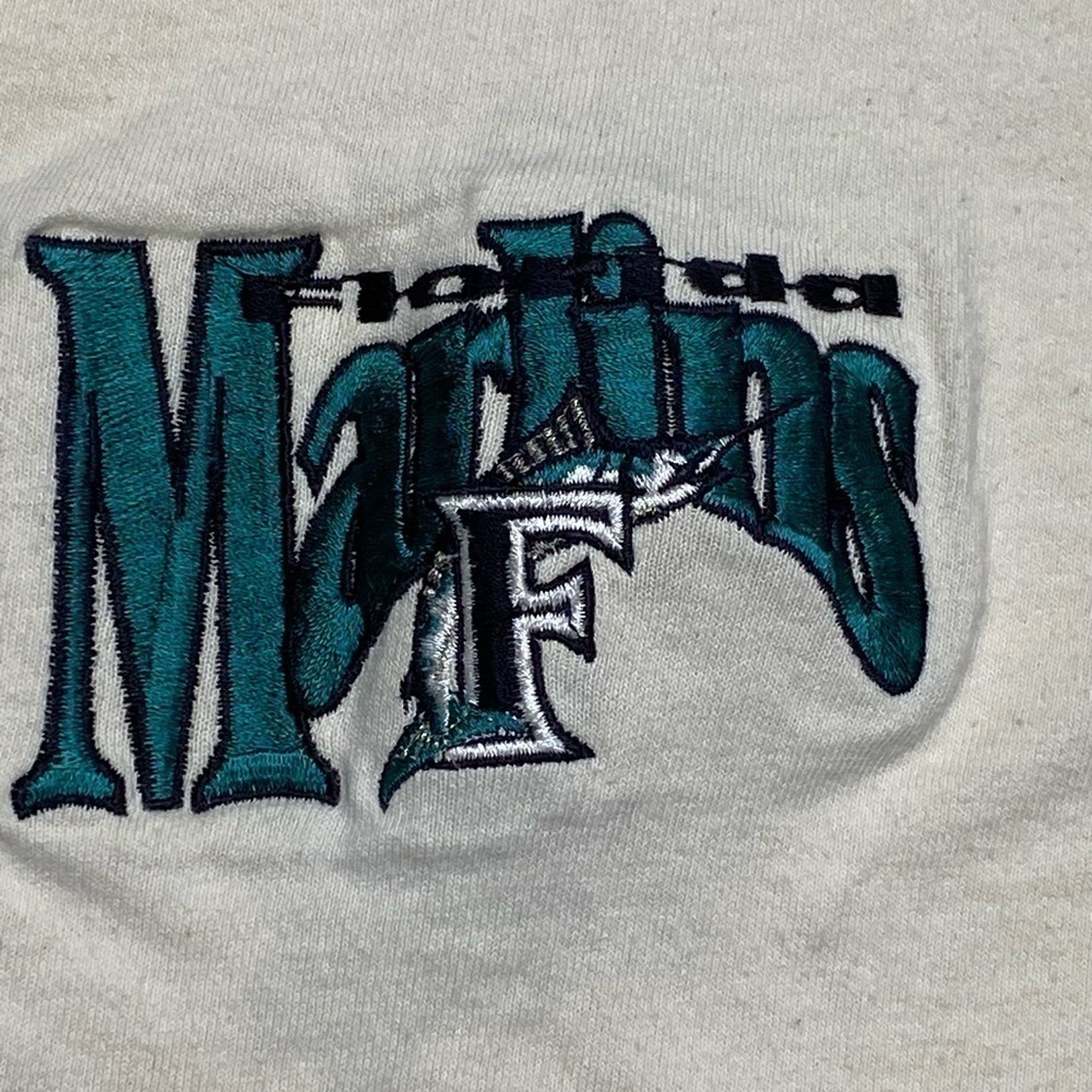 Florida Marlins baseball THE GAME men’s jersey white Button-down XL Extra LARGE - Picture 5 of 13